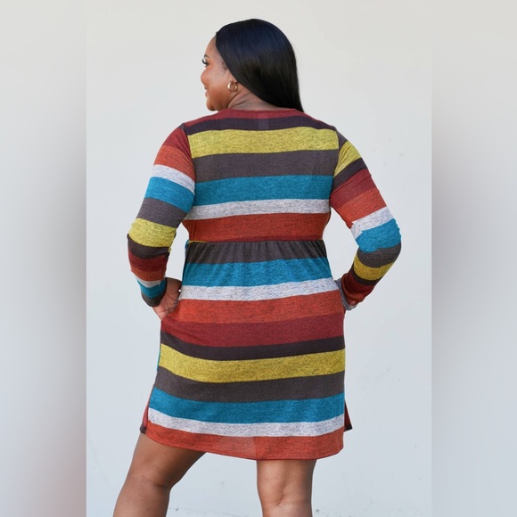 Full Size Striped Pleated Dress - Picture 8 of 8